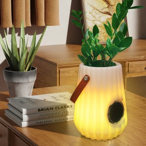 LED LED Flower Pot Insid/outdoor Kreatywna inteligentna lampa stołowa do salonu, sypialnia, dekoracja ogrodowa, ściemniacza lodowe światła LED z głośnikiem Bluetooth
